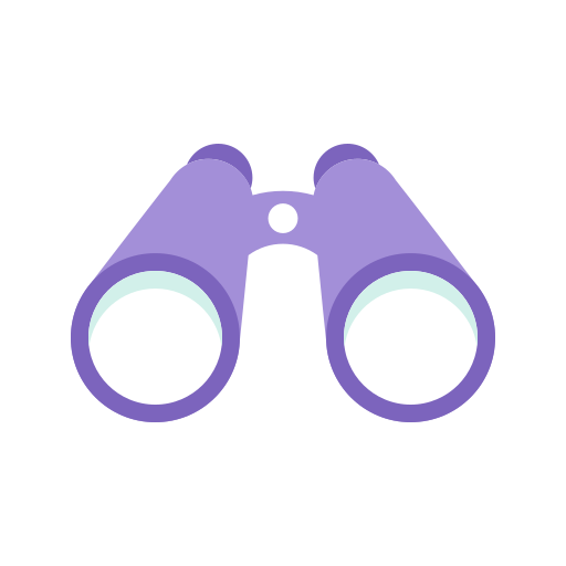Binocular, field glass, magnifying glass, search, spyglass icon